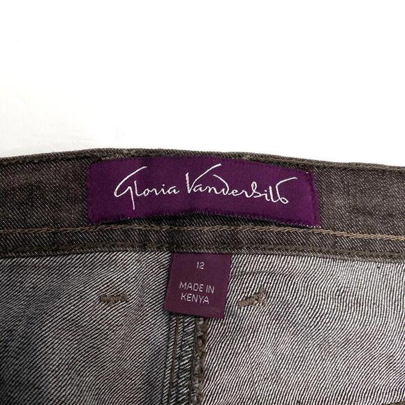 Gloria Vanderbilt Amanda Straight Leg Women's size 12 Black Denim Jeans - Picture 3 of 4
